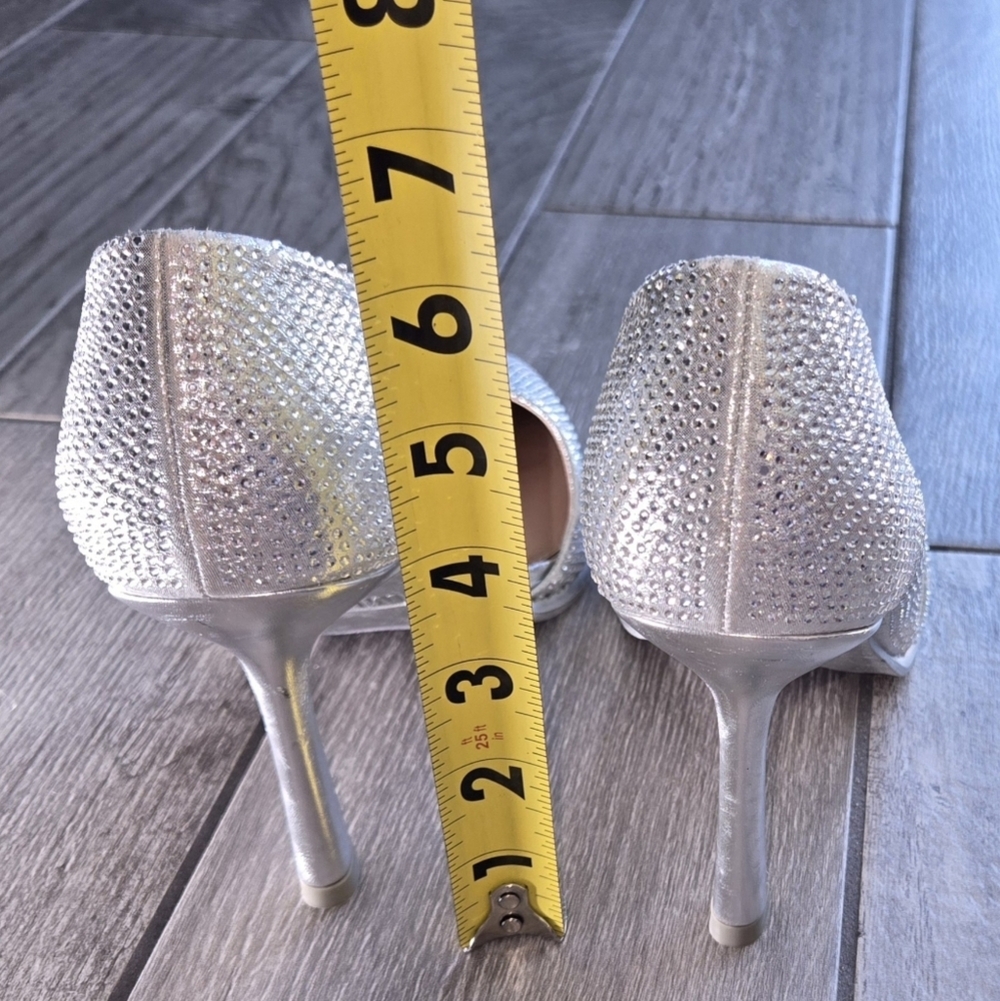 MIA Ciana Silver Rhinestone Heels Pump Size 7.5 New - Picture 5 of 8